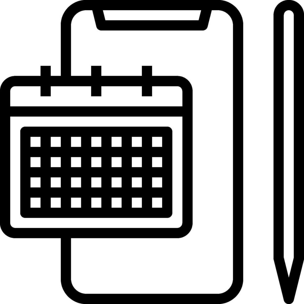 A calendar and pen icon on a white background vector