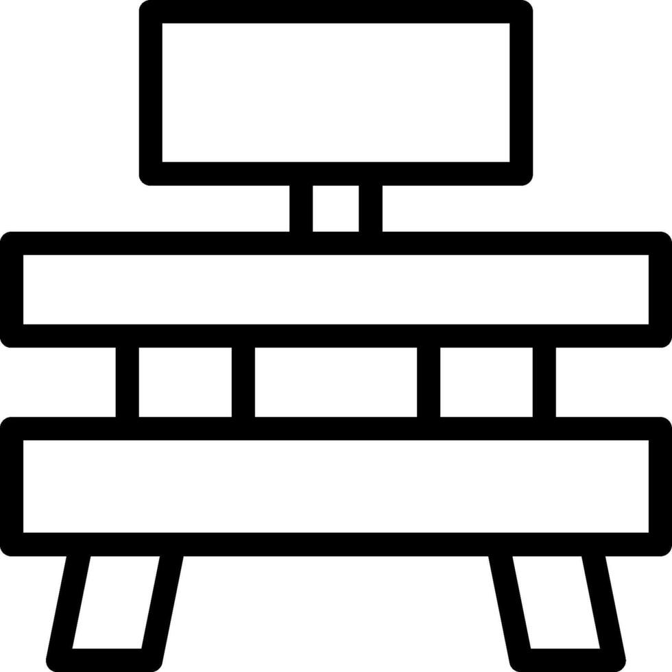 A black and white drawing of a desk vector