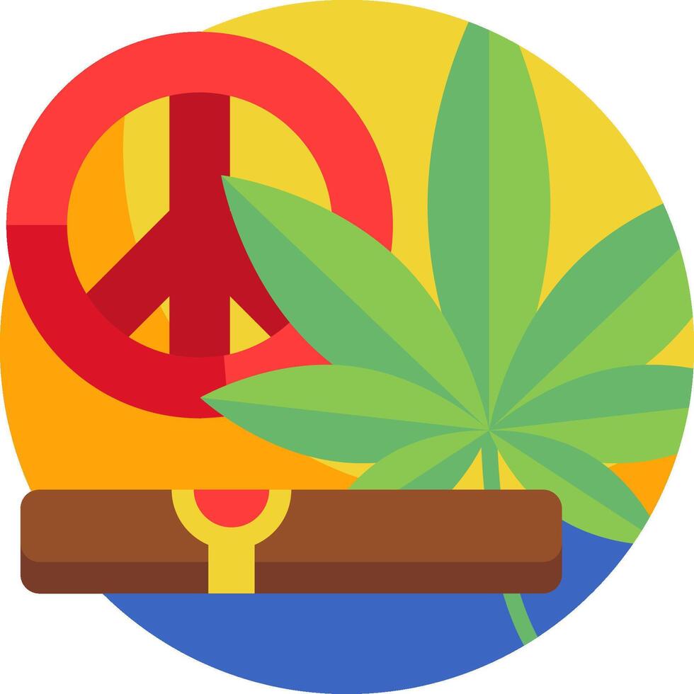 A peace sign, a cigar and marijuana leaf vector