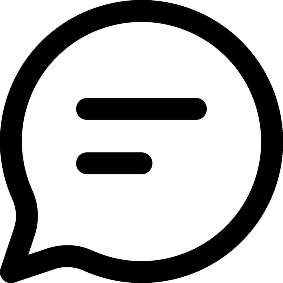 A black and white chat bubble icon vector