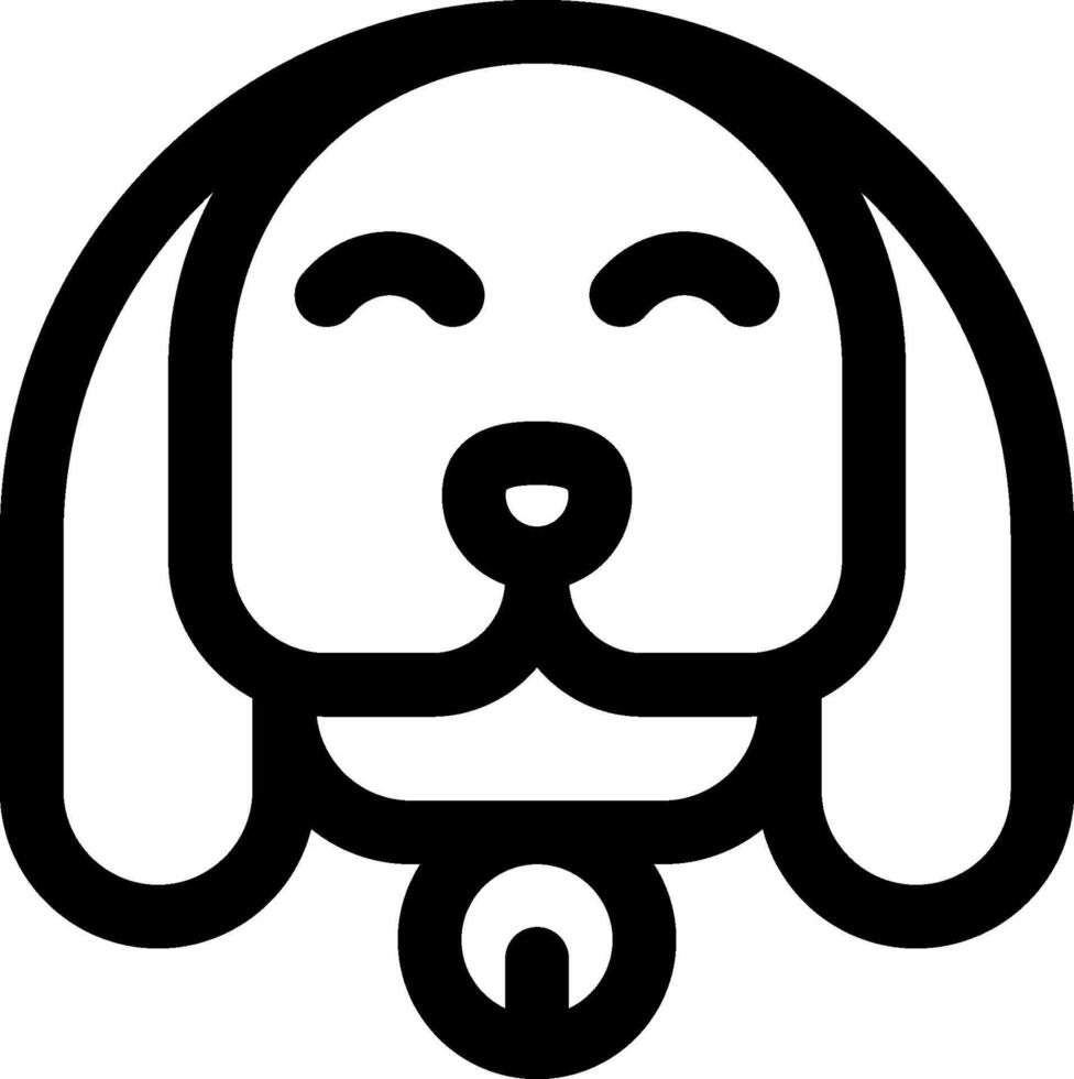 A black and white dog's head with a collar vector
