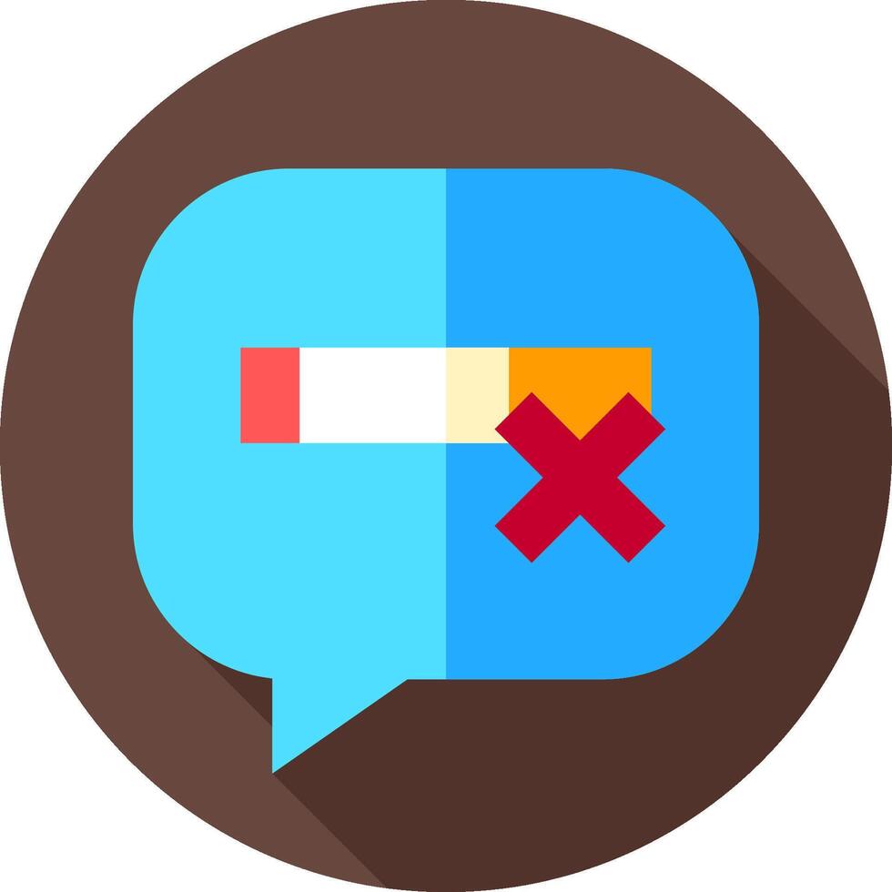 A speech bubble with a cigarette and an x vector