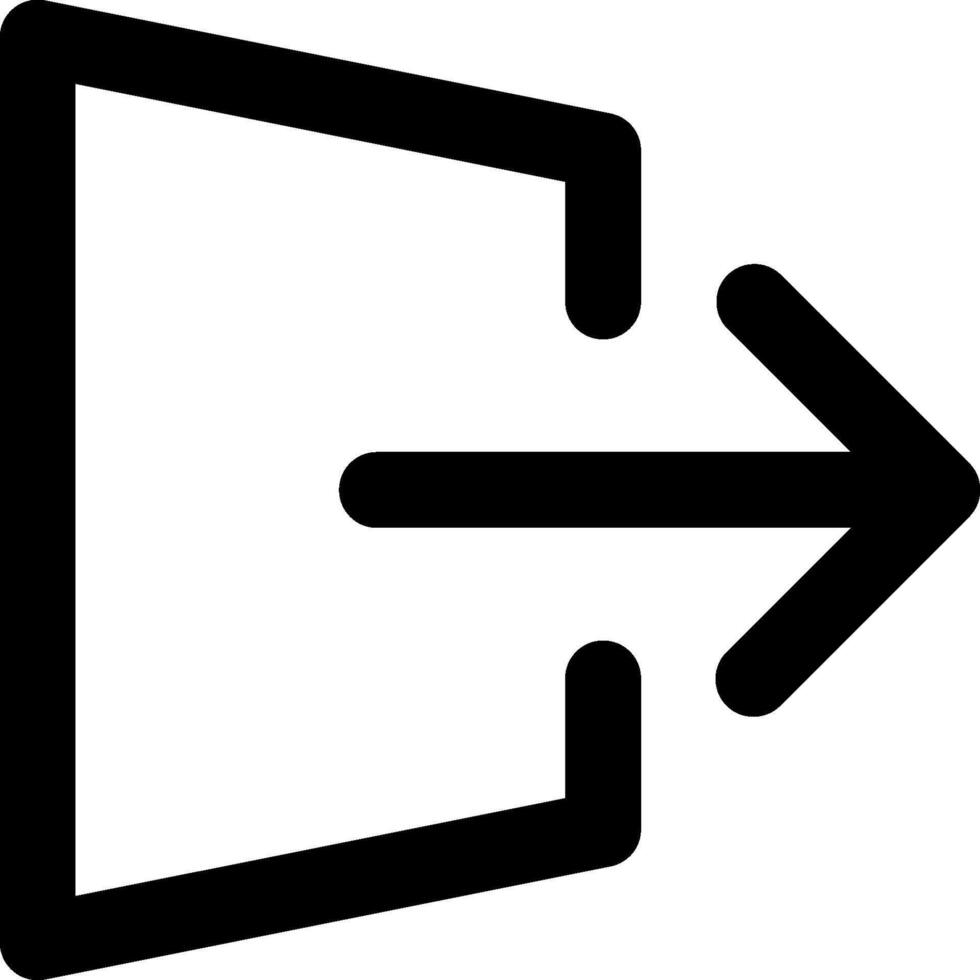 A black and white icon of an arrow pointing to the right vector