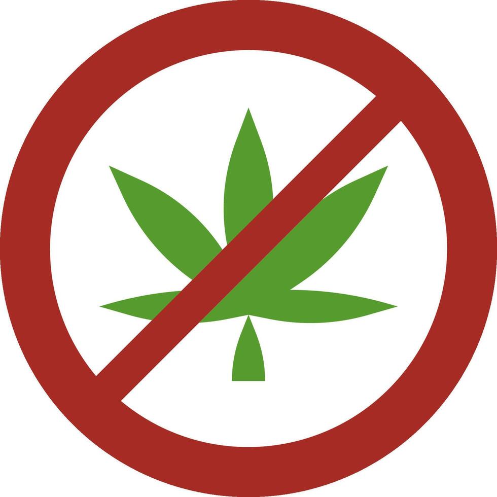 No cannabis sign on white background vector