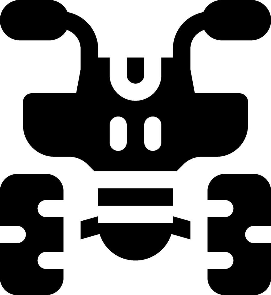 A black and white atv icon vector