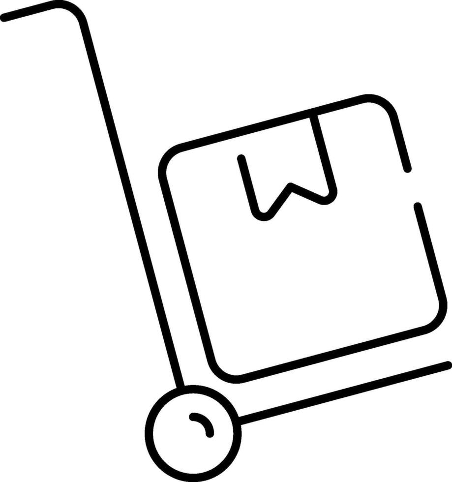 A black and white illustration of a hand truck vector