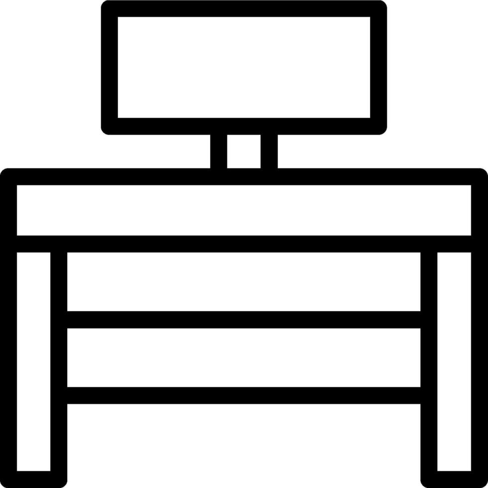 Computer desk icon vector