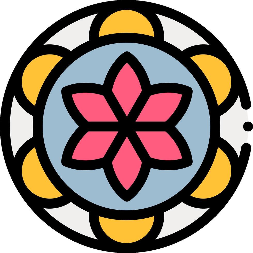 A colorful flower in a circular design vector