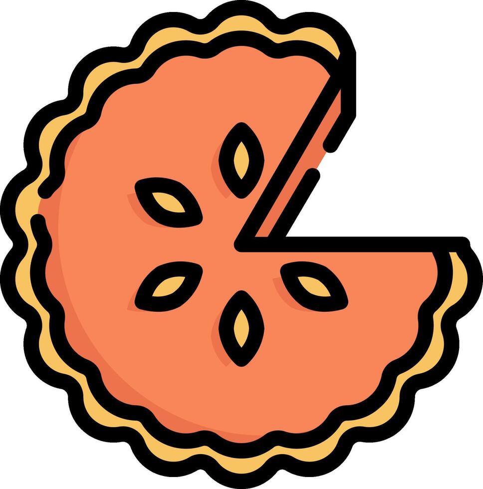A slice of orange pie with a slice missing vector