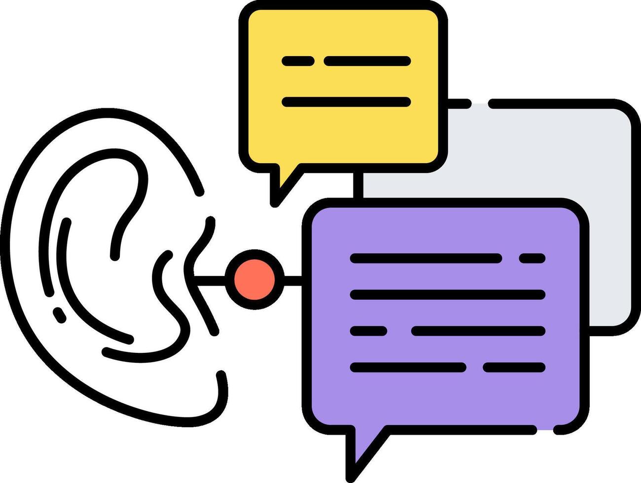 Listening and speaking with speech bubbles vector
