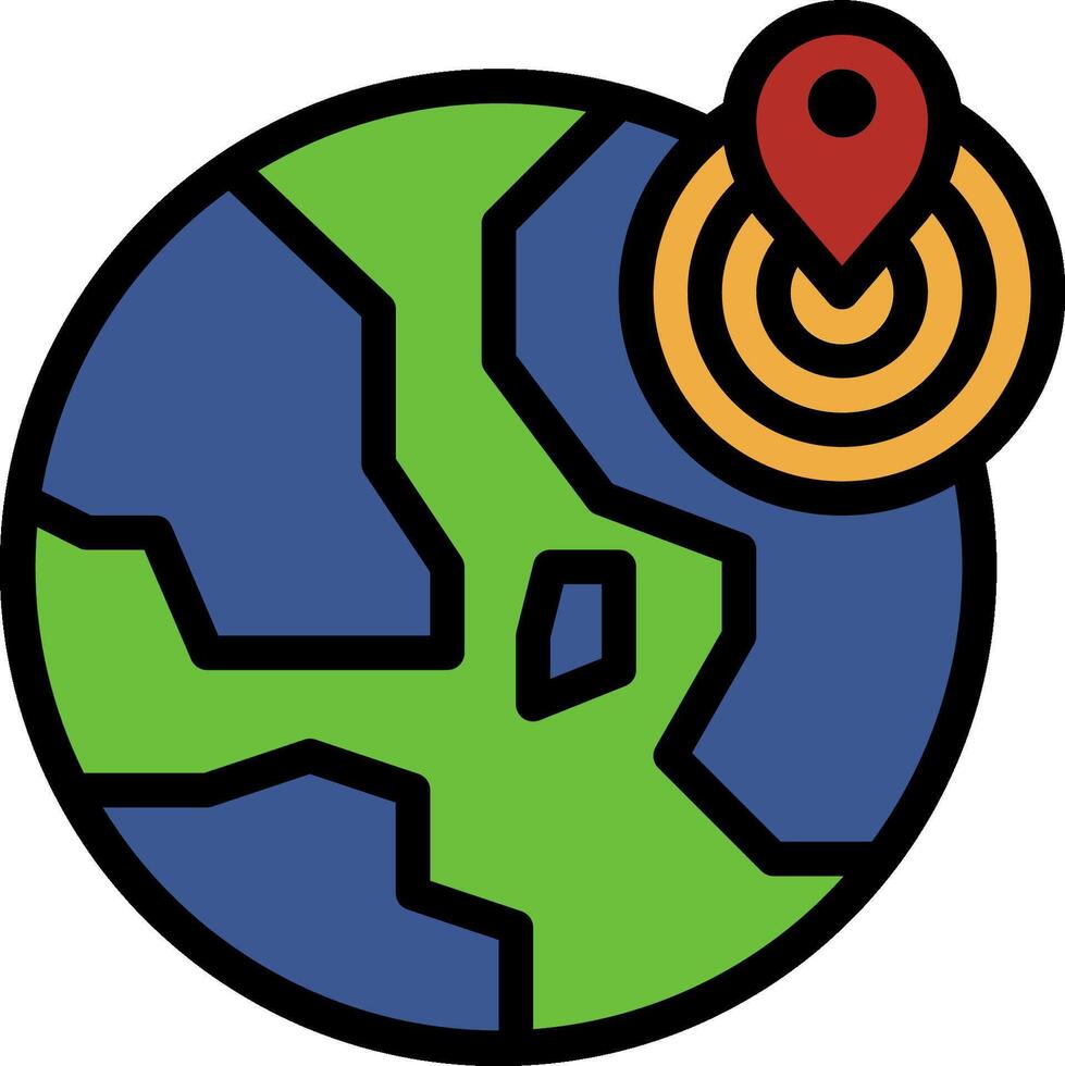 A globe with a pin on it and a map vector