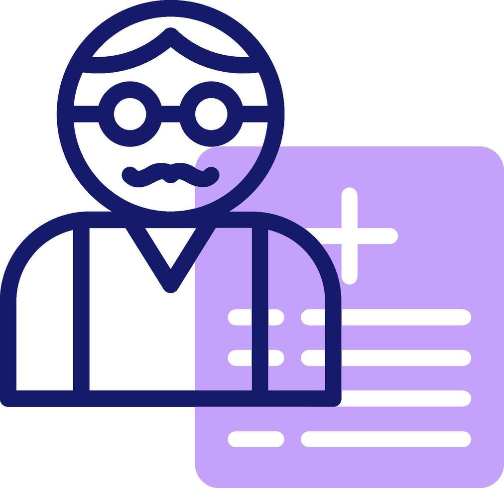 A man with glasses and a mustache is standing next to a document vector