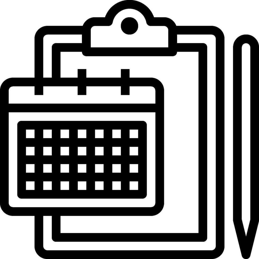 Clipboard with calendar and pen icon vector