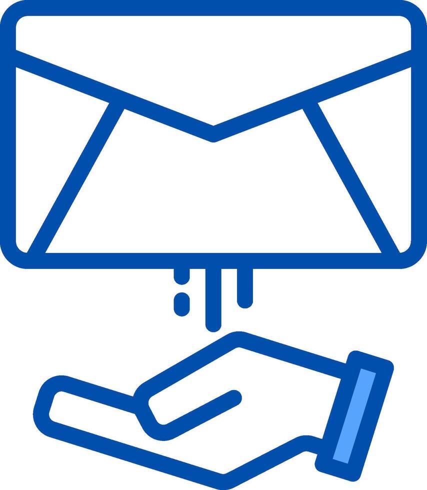 Email icon with hand holding envelope vector