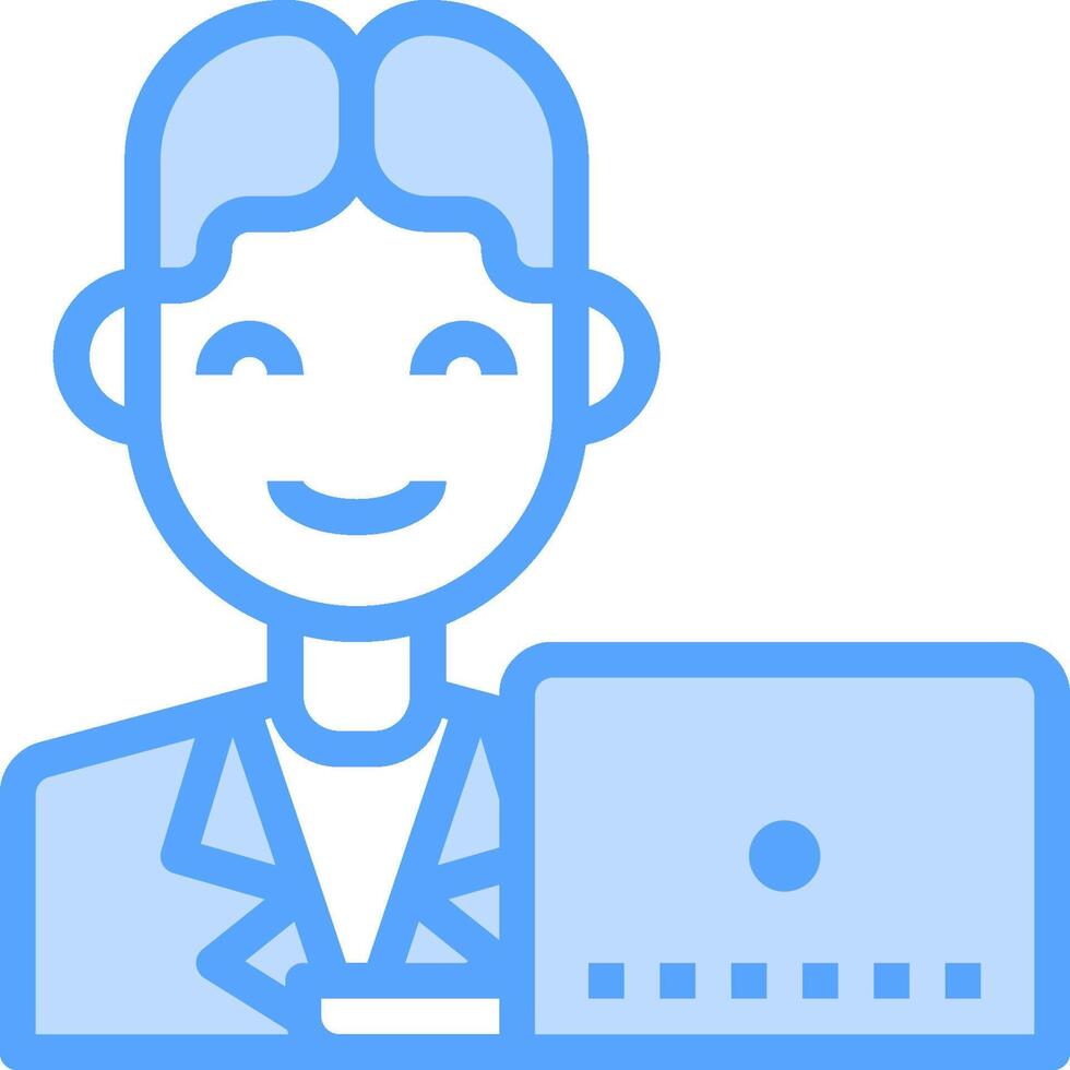 A man with a laptop and smile vector