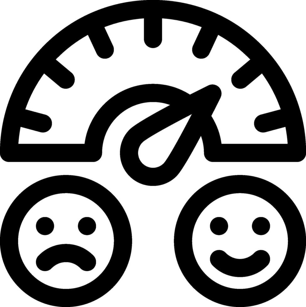 A black and white image of a speedometer with two smiling faces vector