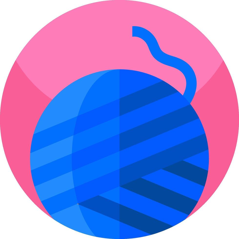 A ball of yarn with a blue stripe on it vector