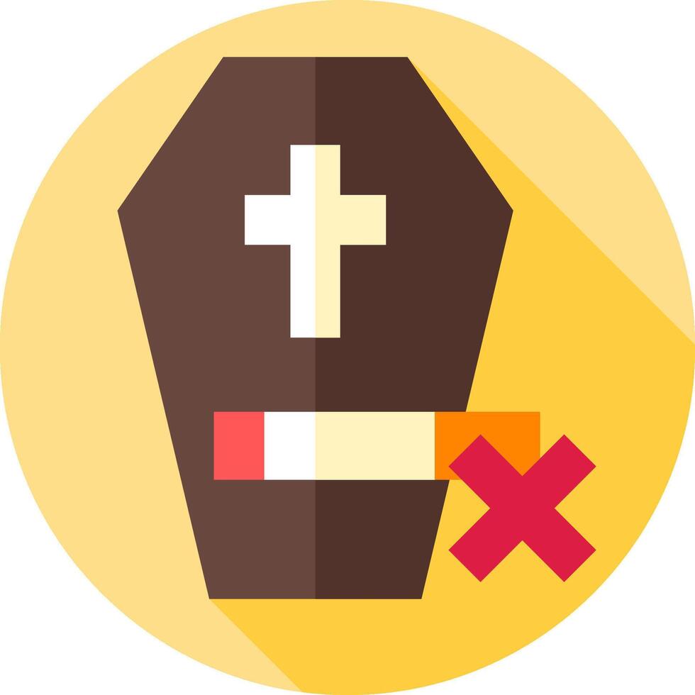 A coffin with a cross and a cigarette in it vector