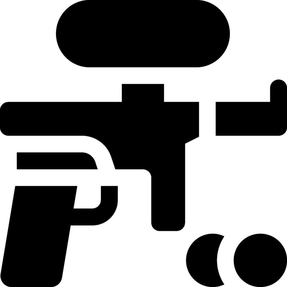 A paintball gun and ball icon vector