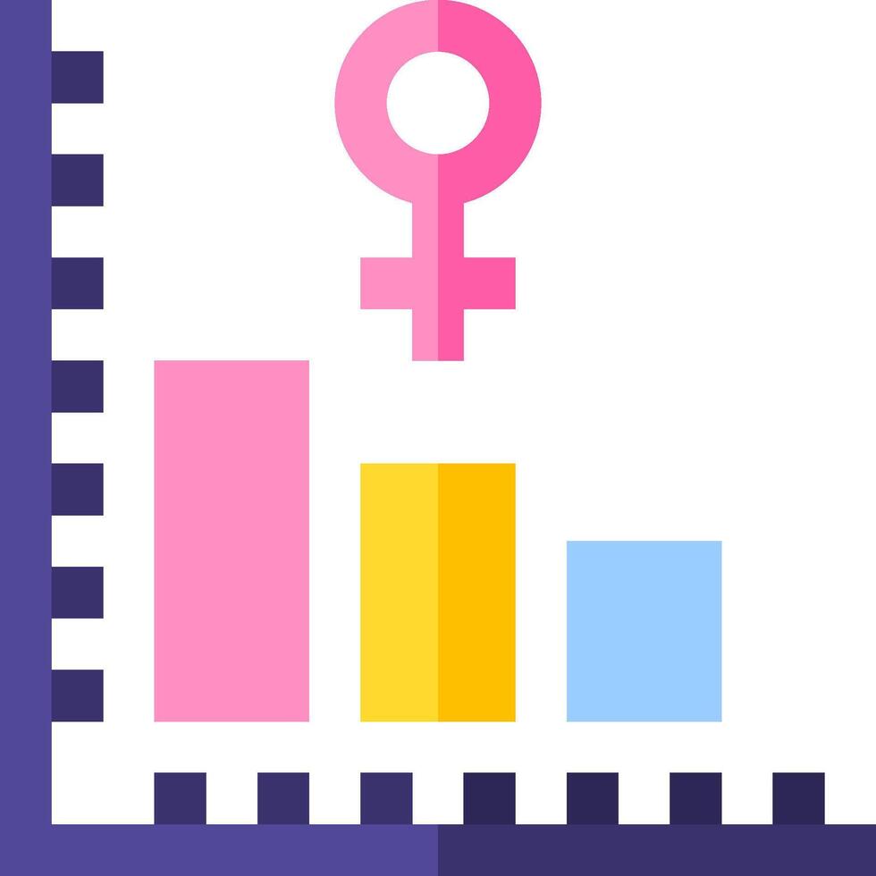 A female symbol on a bar chart vector