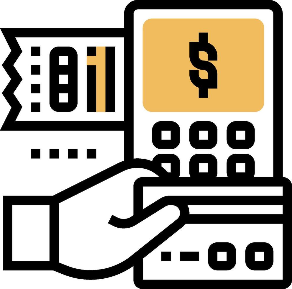 A hand holding a credit card and a phone with a dollar sign vector