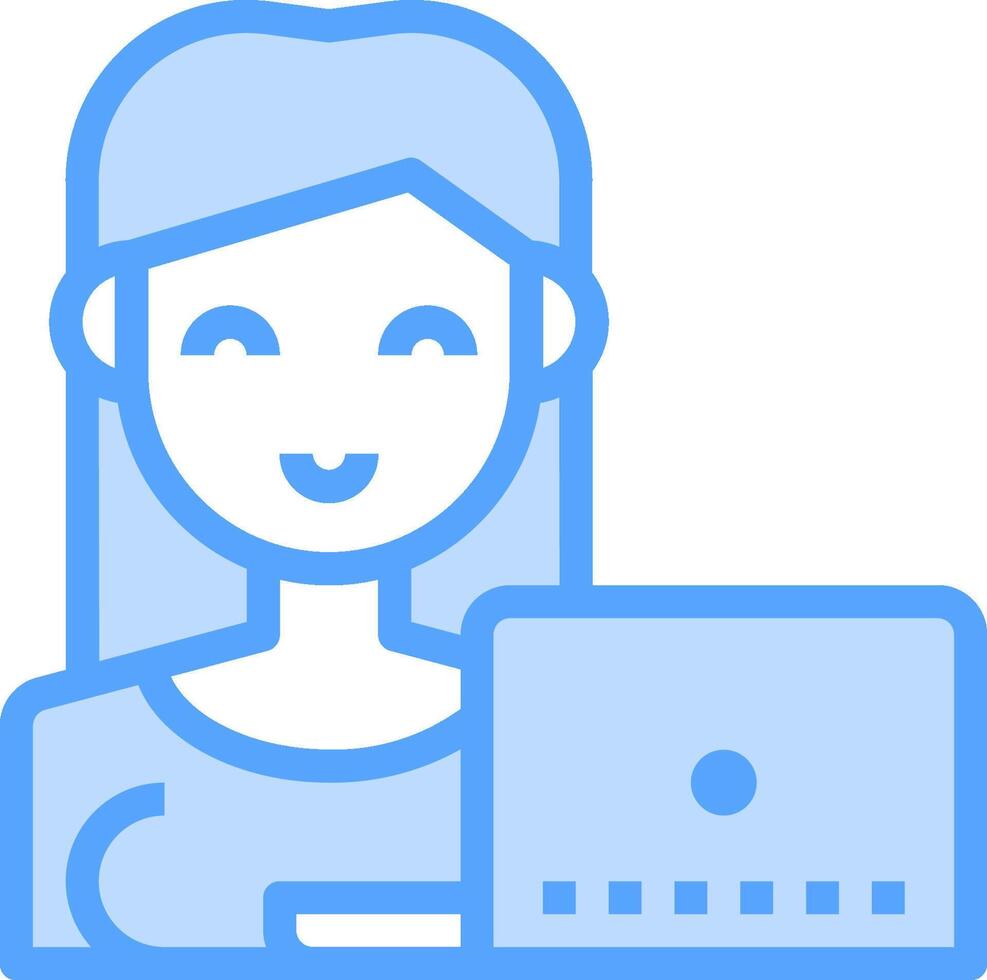 A woman with a laptop and a smile vector