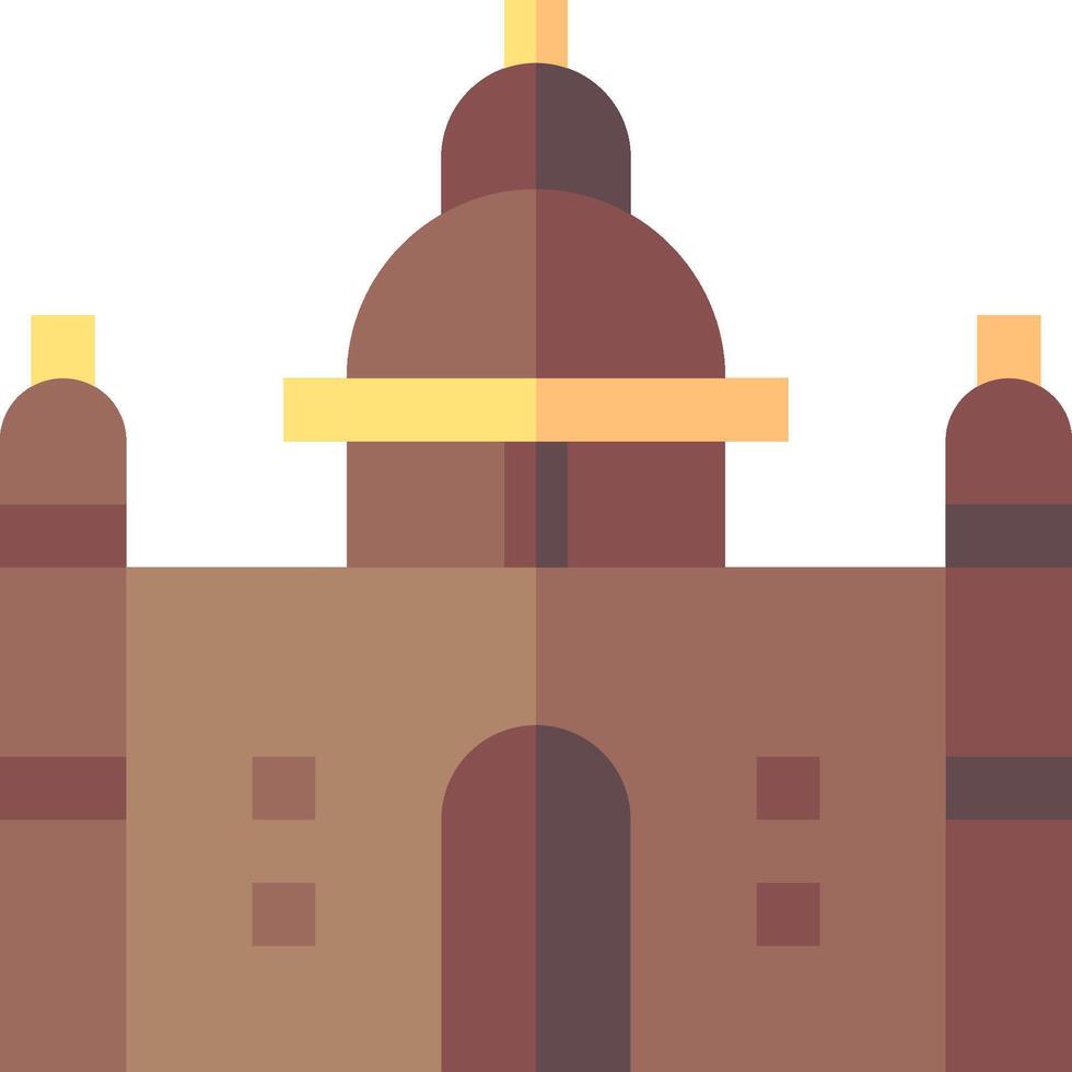 A brown building with a golden dome vector