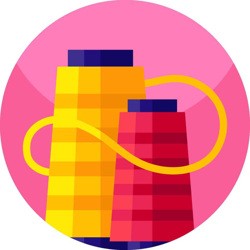 A colorful spool of thread and a yellow thread vector