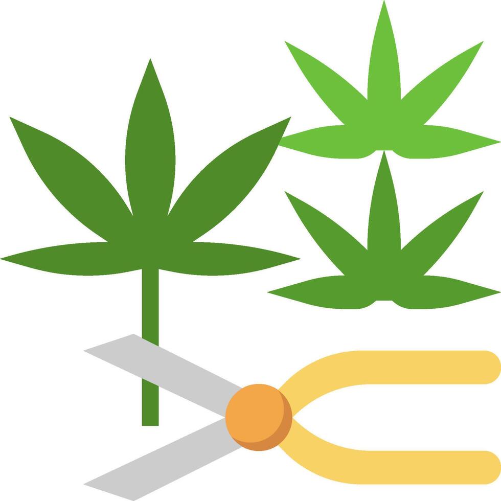 A pair of scissors and a marijuana leaf vector