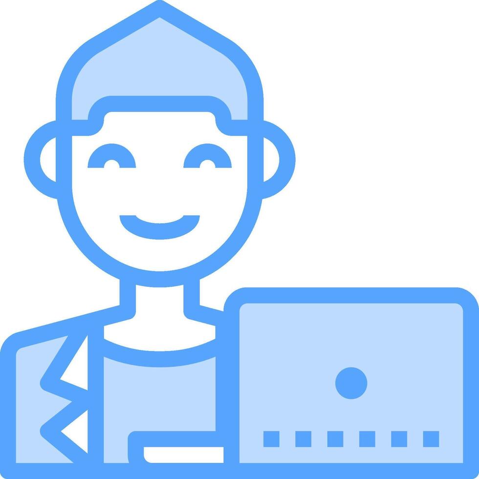 A man with a laptop and smile vector