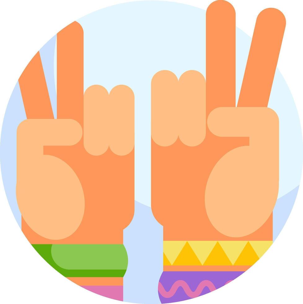 Two hands with peace signs in a circle vector