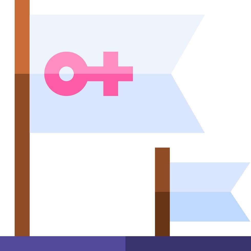 A flag with a pink symbol on it vector