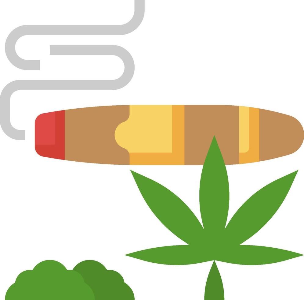 A marijuana plant and a cigar with smoke vector