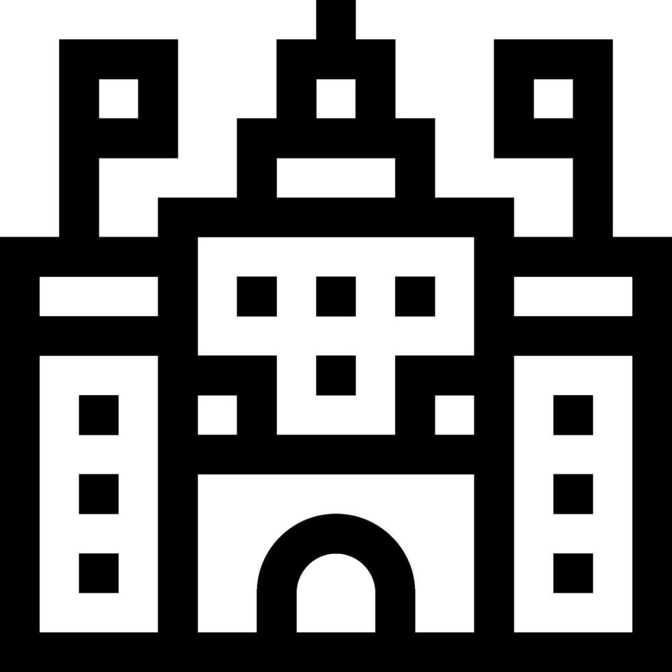 A black and white image of a castle vector