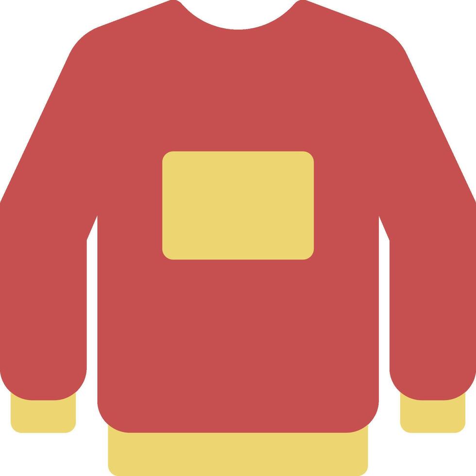 A red sweatshirt with yellow trim vector