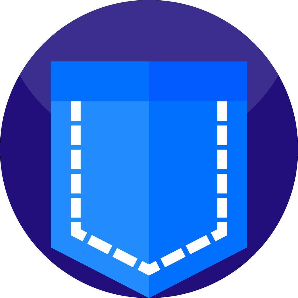 A blue pocket with a white stripe on it vector