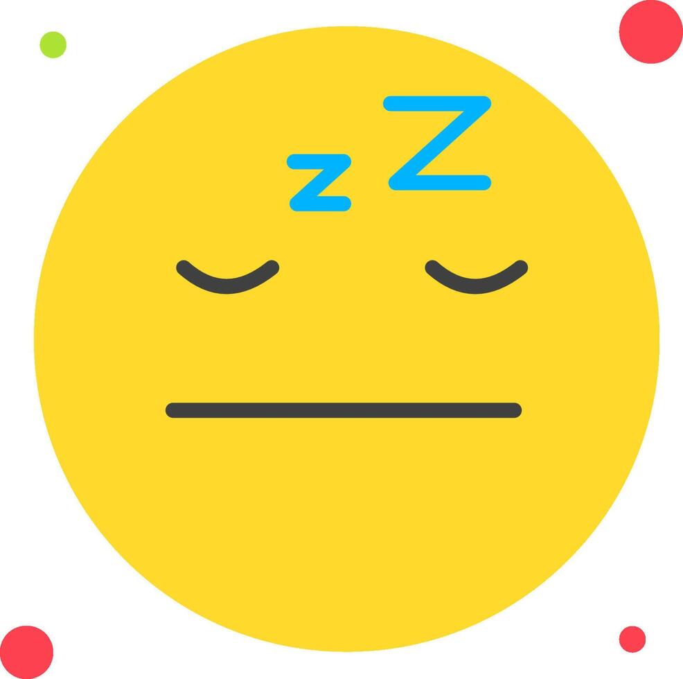 A yellow smiley face with a sleeping face vector
