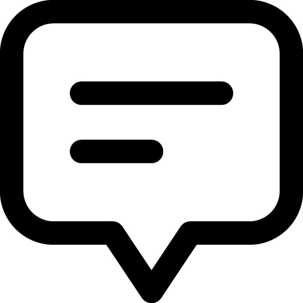 A black and white speech bubble icon vector
