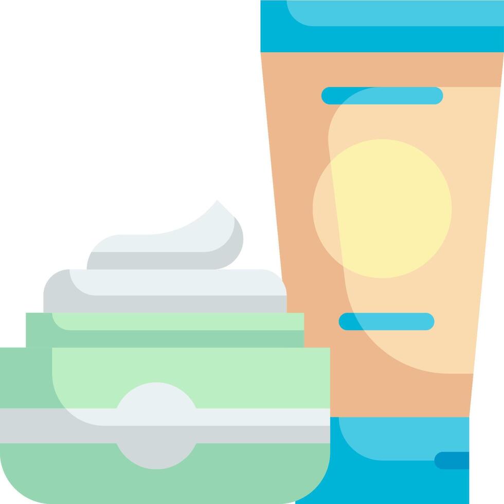 A tube of cream and a container of cream vector