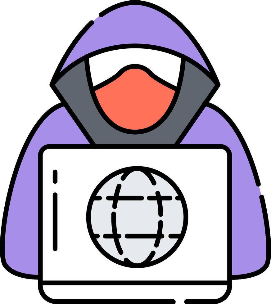 A person in a hoodie holding a laptop computer vector