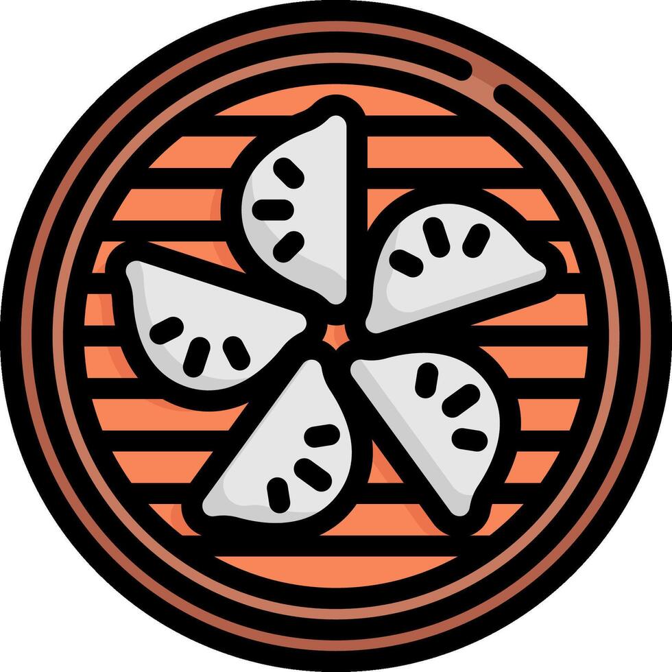 A round plate with slices of fruit on it vector