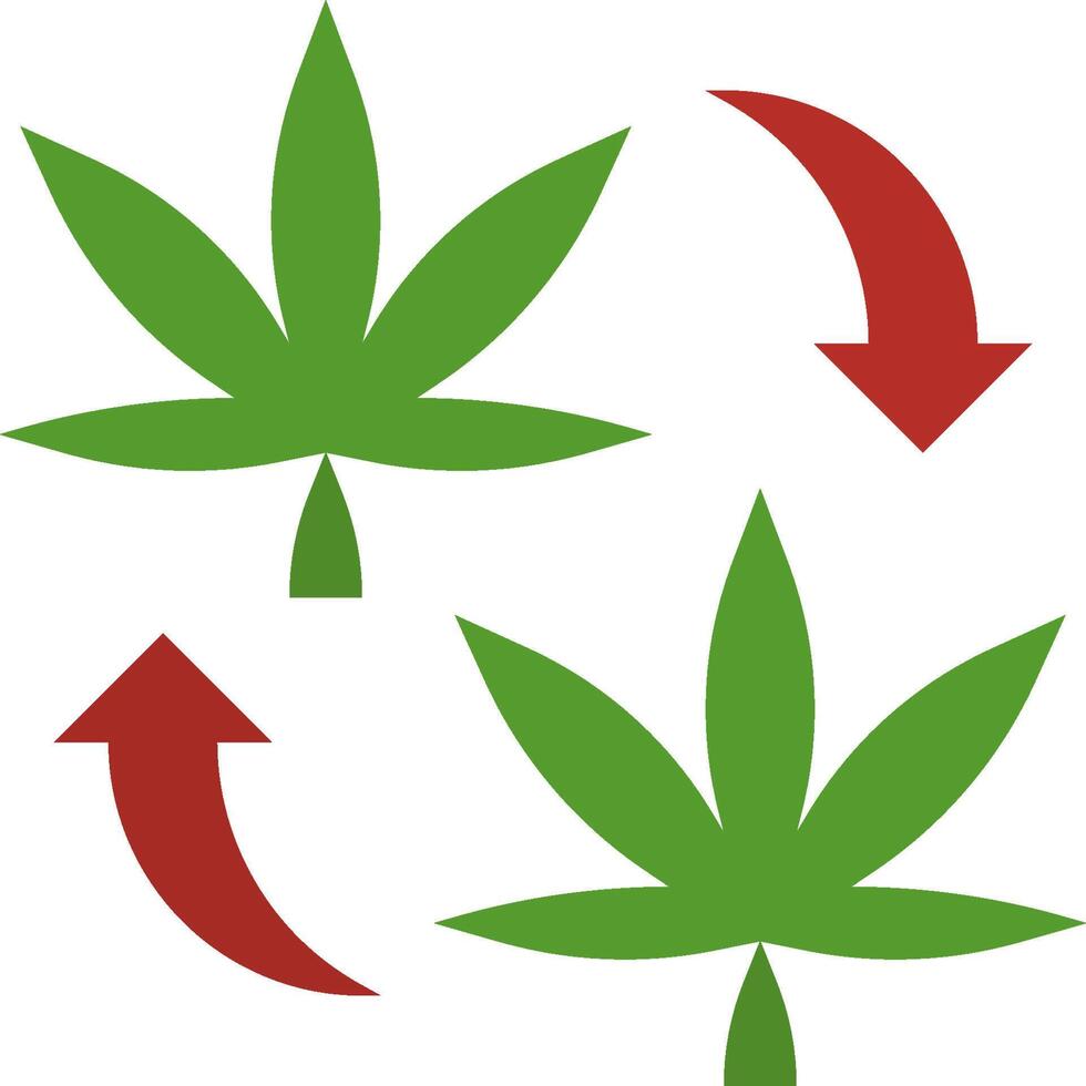 Marijuana leaf and arrows vector
