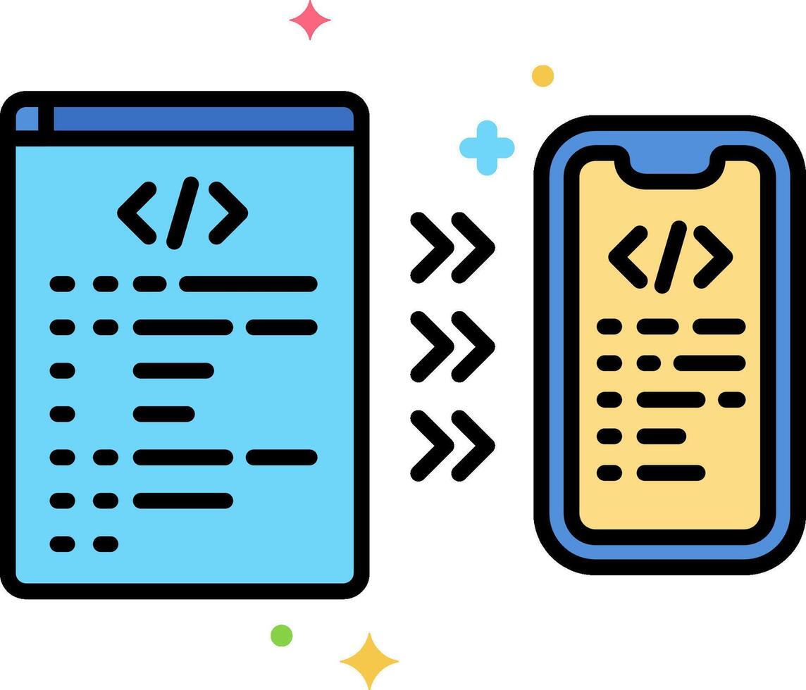 Mobile app development with react vector