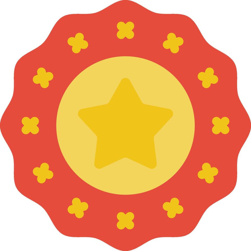 A red star with yellow dots on it vector