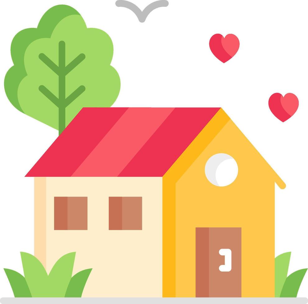 A house with hearts flying out of it vector