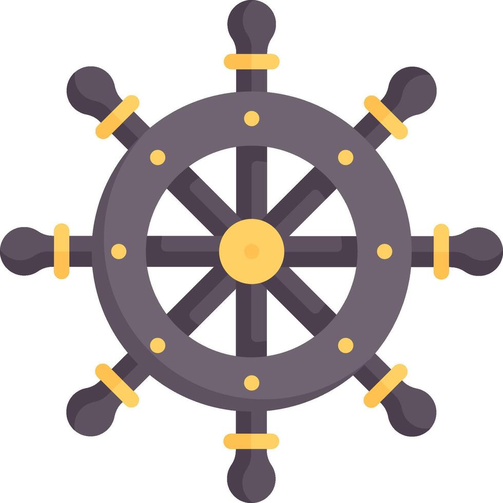 A ship wheel with four wheels on it vector