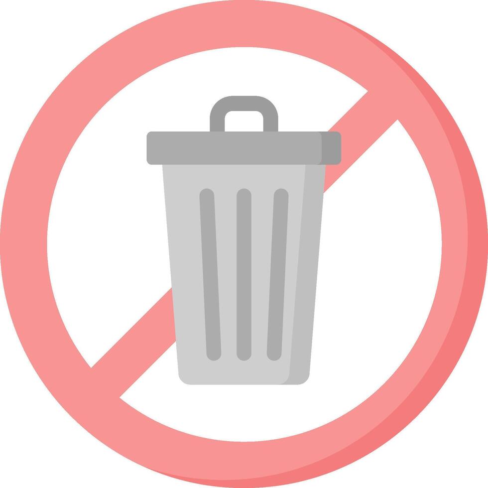 No trash can icon vector
