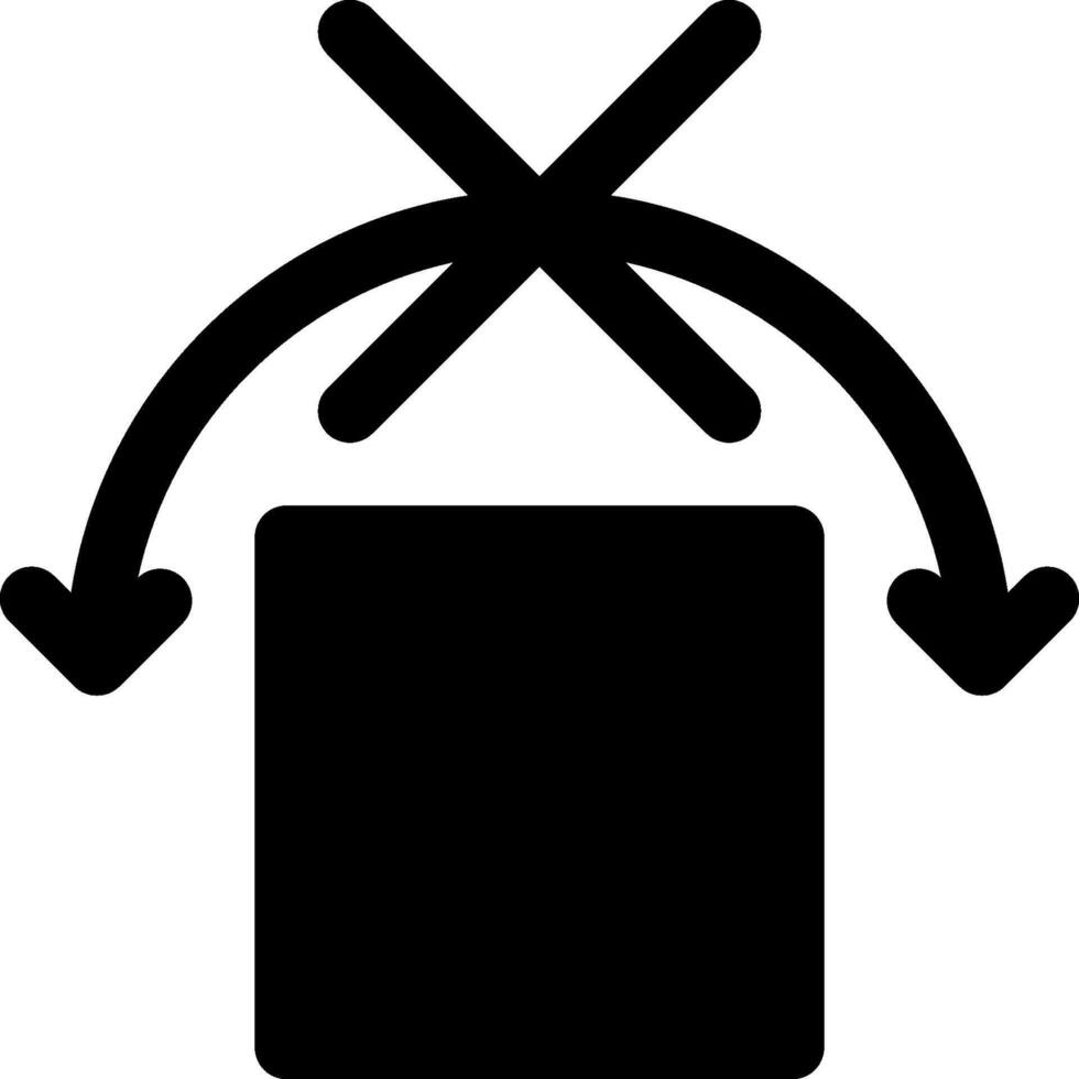 A black and white icon of a box with a cross vector