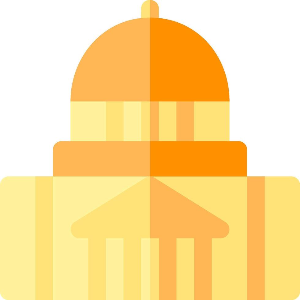 A yellow building with a dome on top vector