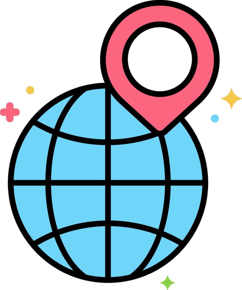 World map icon illustration vector